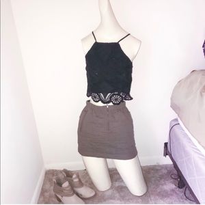 Black Crochet Lace Top